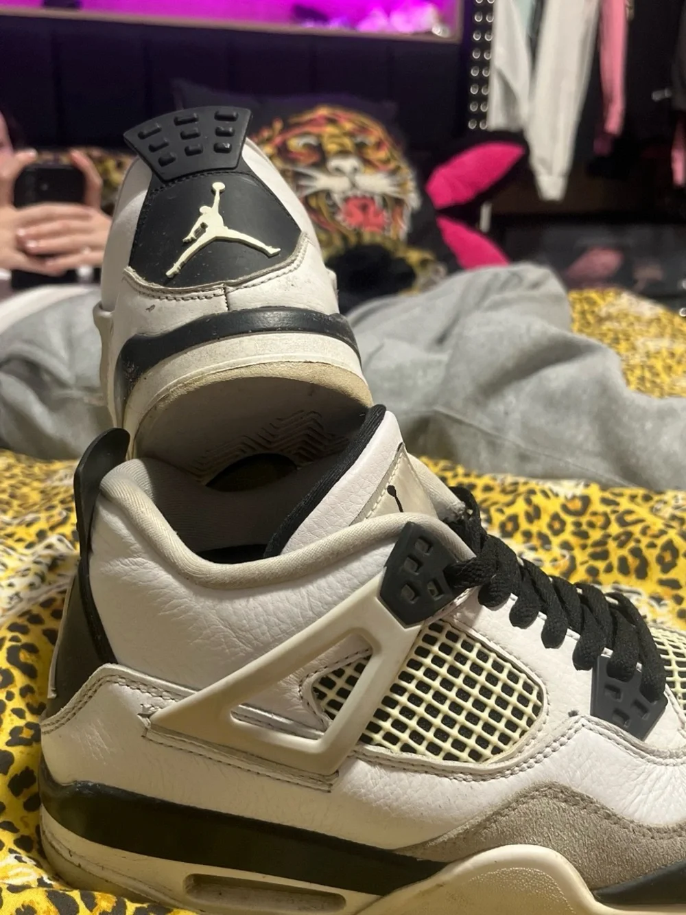 Jordan Men's White and Black Retro Sneakers